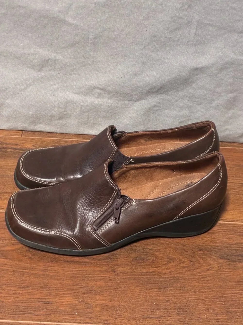 Naturalizer Aggie Women Brown Leather Slip On Comfort Shoe Size 10M Teacher-core
